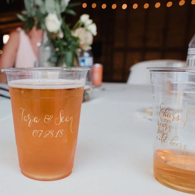 custom coffee cups for weddings-Custom Soft Plastic Wedding Cups