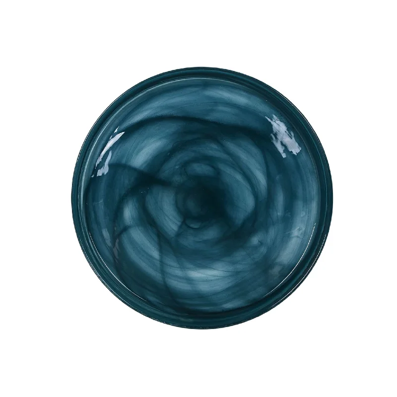 durable plastic plates for picnics-Teal Marble Glass Side Plate, 21cm