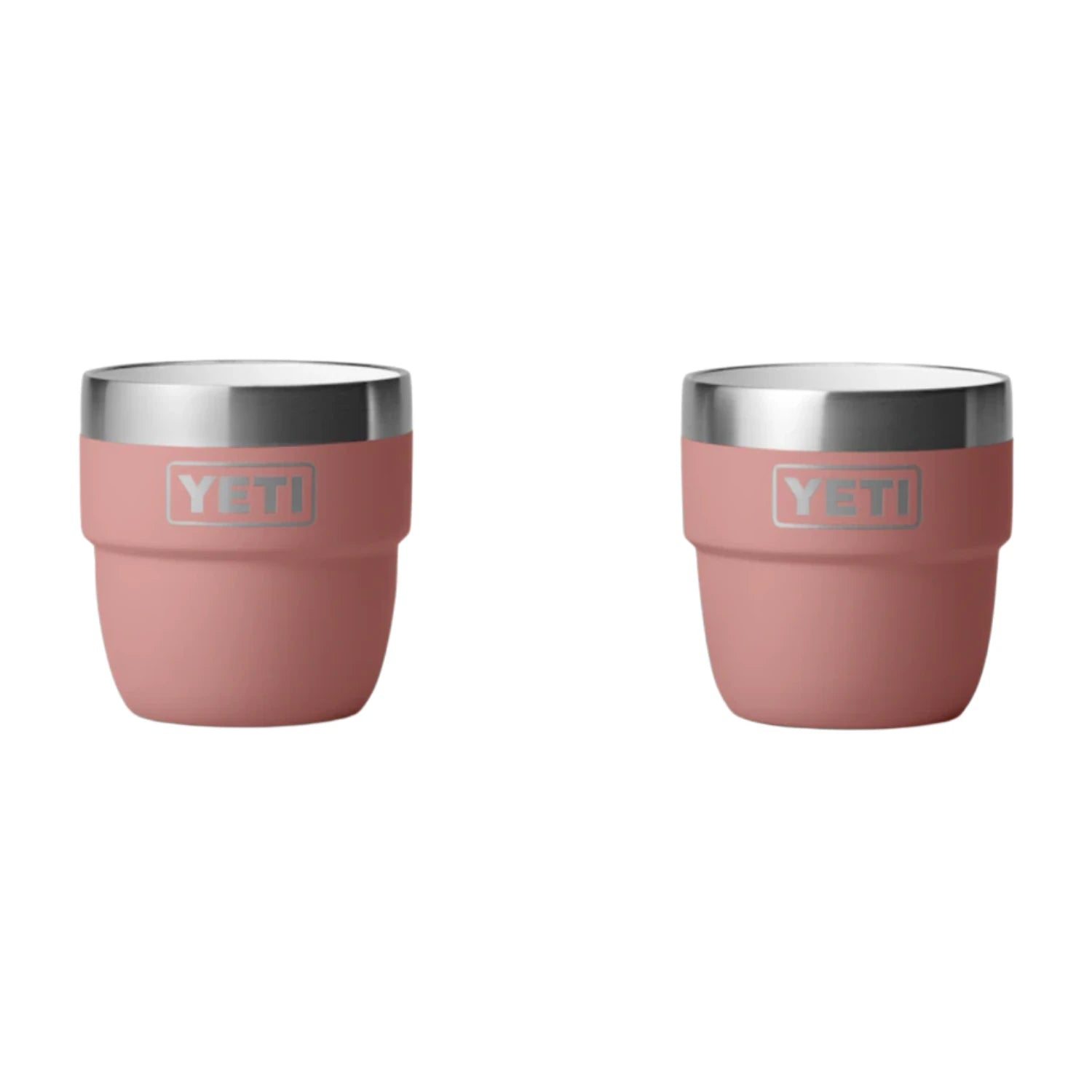 personalized travel cups for holiday gifts-YETI Rambler 4 oz. Espresso Cups Set of 2, Sandstone Pink