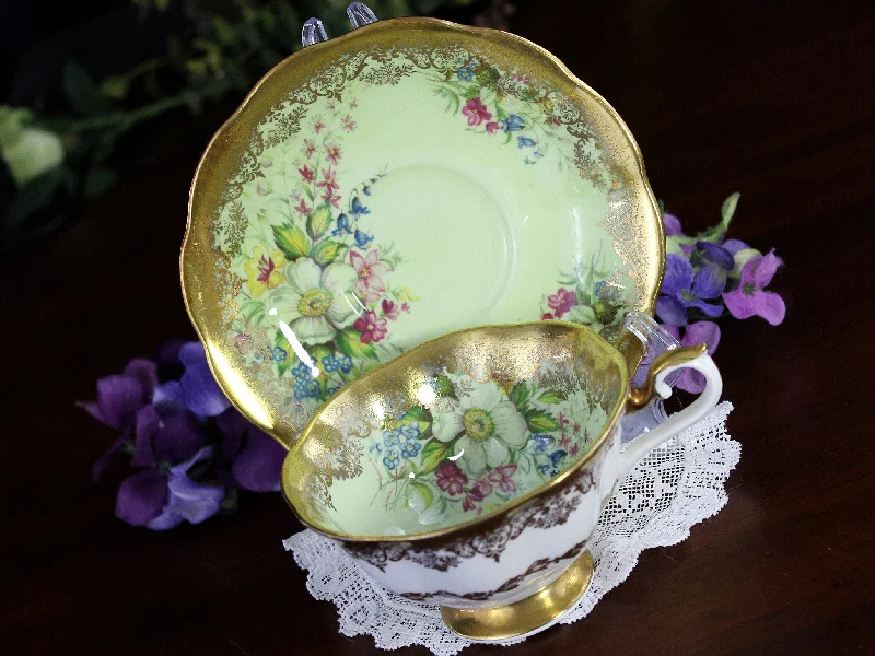 funny coffee mugs for the office-Royal Albert, Portrait Series, Minty Green Tea Cup & Saucer, English Teacups 18467