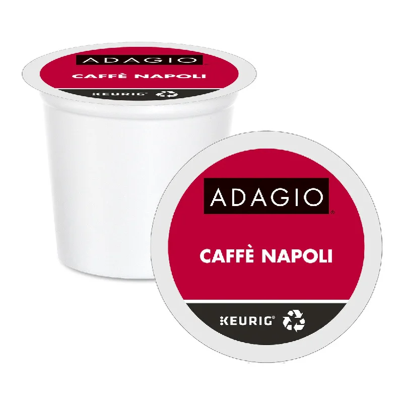 best stainless steel coffee cups for commuters-Adagio Caffé Napoli Dark Roast K-Cup® Pods, 24 Pack