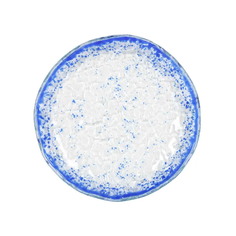 disposable plates with a gold rim-Cobalt Blue Rim Glass Bread Plate, 14.5cm