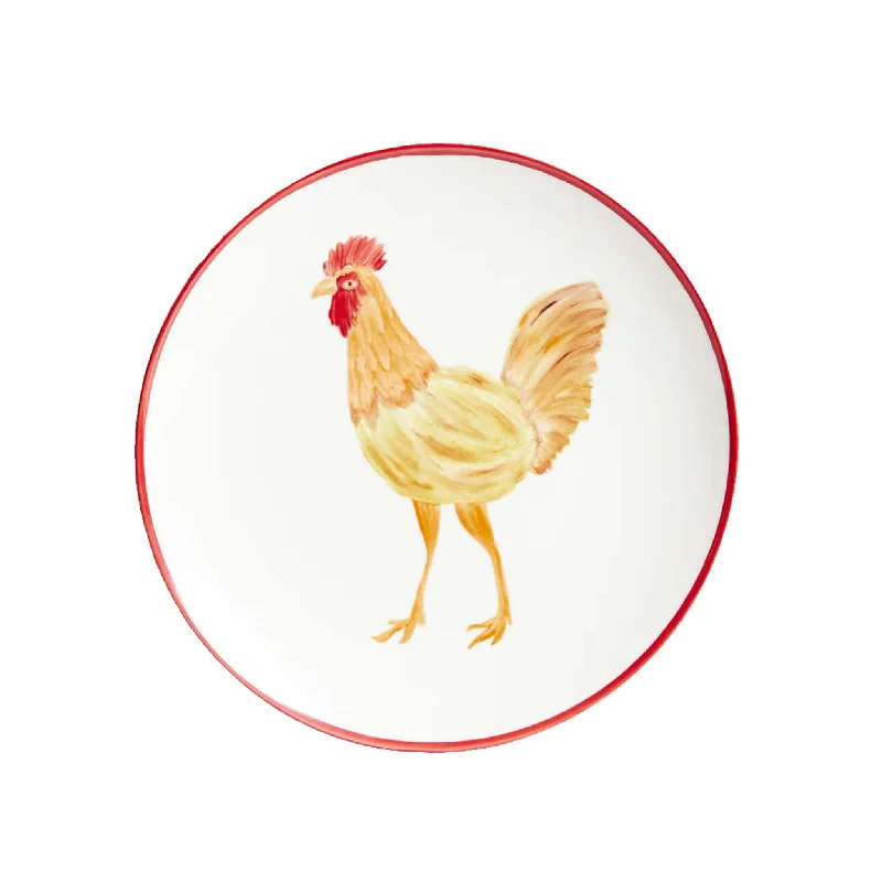 eco-friendly disposable dinner plates-The Platera Lola Chicken Porcelain Side Plate, 21cm