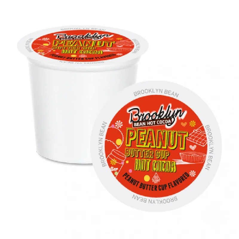 modern coffee mugs with lids-Brooklyn Beans Peanut Butter Cup, Single Serve Hot Cocoa 40 Pack