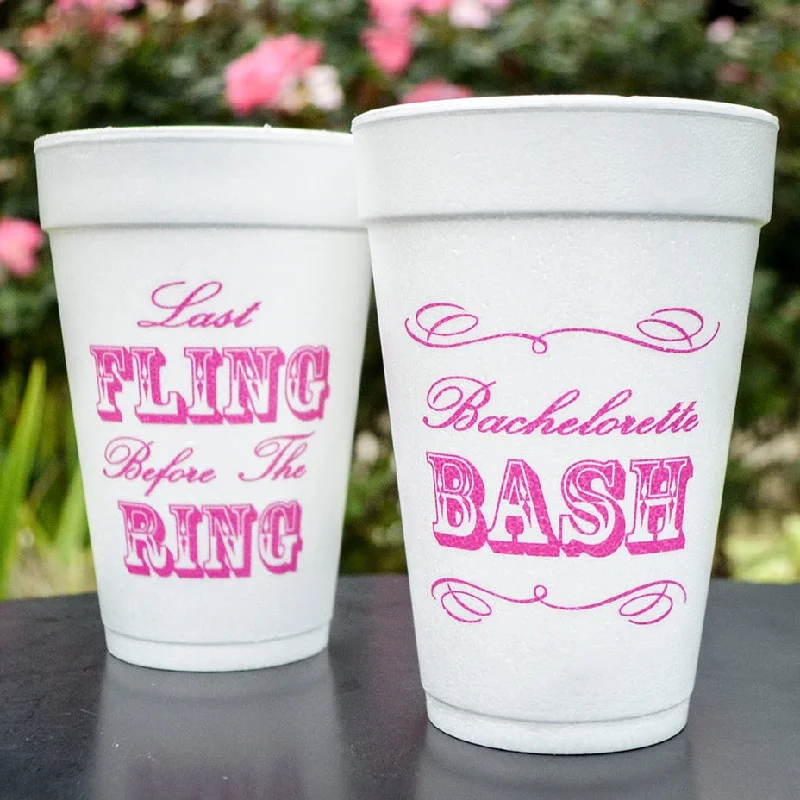 trendy coffee mugs for modern kitchens-Custom Bachelorette Bash Styrofoam Cups