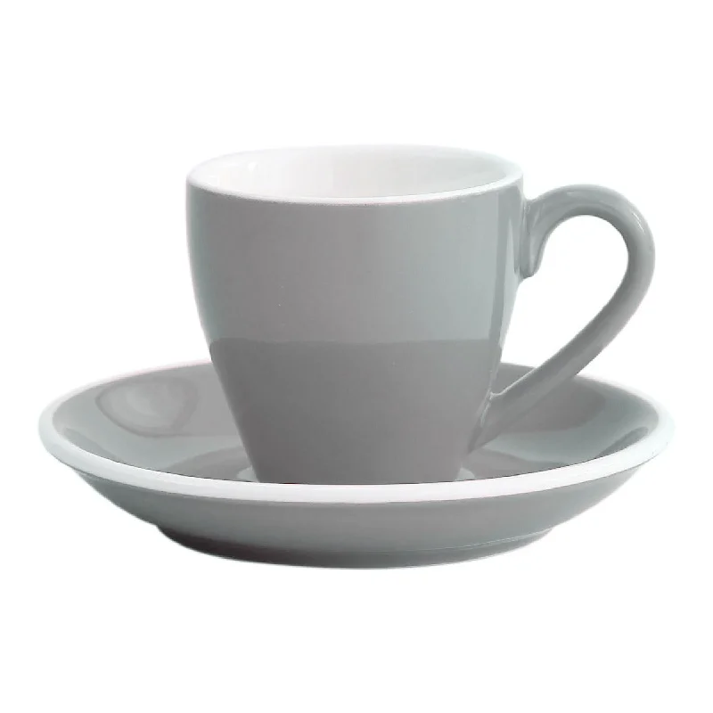 best coffee cups for home use-I.XXI Espresso Cup with Saucer 80ml, Grey