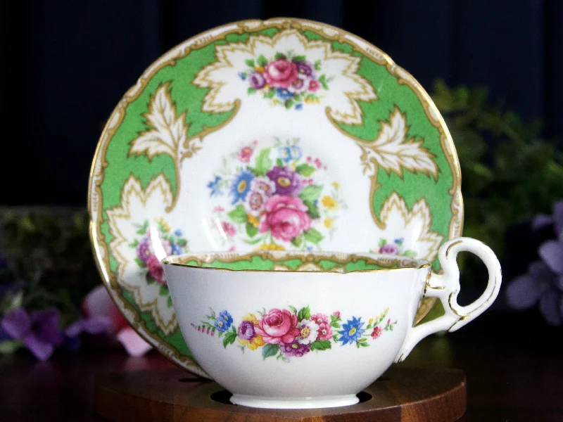 cute coffee mugs for relaxing mornings-Royal Grafton Academy Teacup, Wide Mouthed, Floral Interior, Cup & Saucer -K24