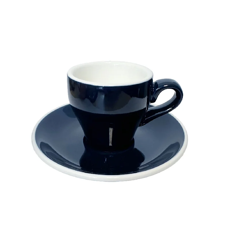 unique coffee mugs for home decor-I.XXI Espresso Cup with Saucer 80ml, Navy