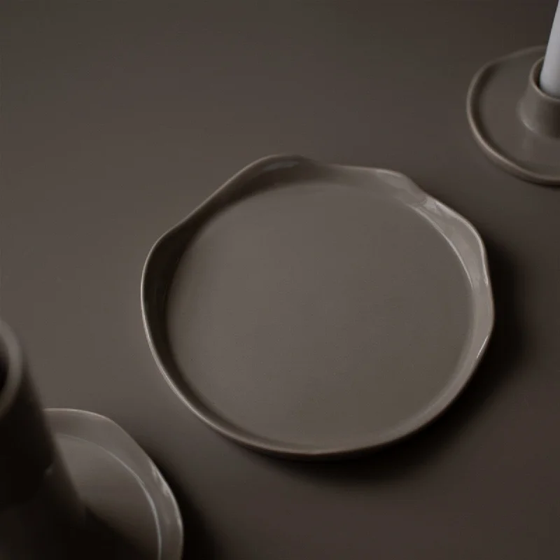 affordable dinnerware set-WAVE PLATE shiny mole