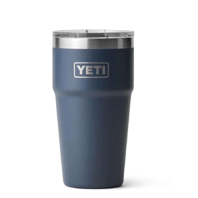 travel coffee mugs with handles-YETI Rambler 20 oz. Stackable Cup with Magslider Lid, Navy