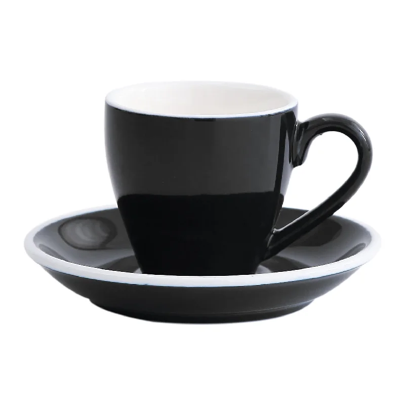 best mugs for afternoon tea-I.XXI Espresso Cup with Saucer 80ml, Black