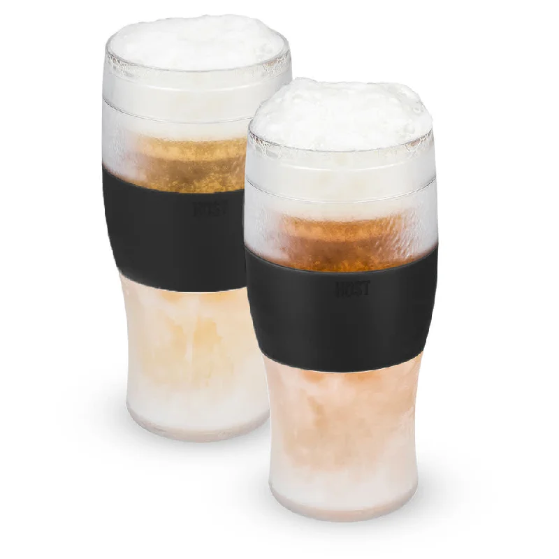 quirky mugs for home decoration-Beer FREEZE™ Cooling Cups in Black, Set of 2