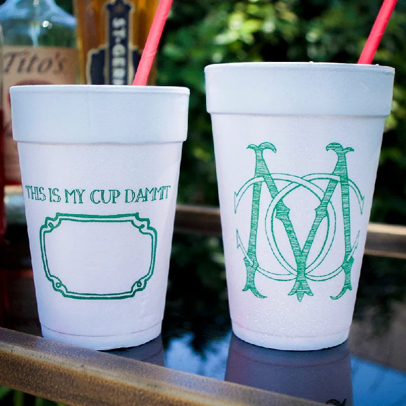 best mugs for wedding favors-Personalized "This Is My Cup" Foam Cups