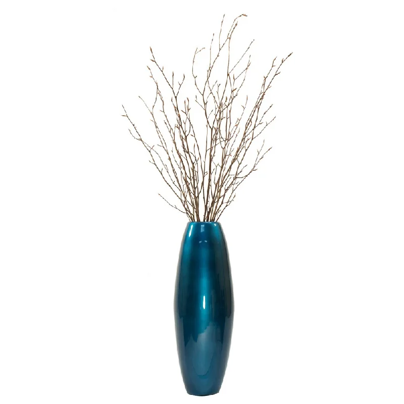 Large glass vases for flower arrangement -24-inch Lacquer Cylinder Floor Vase with Natural Branches