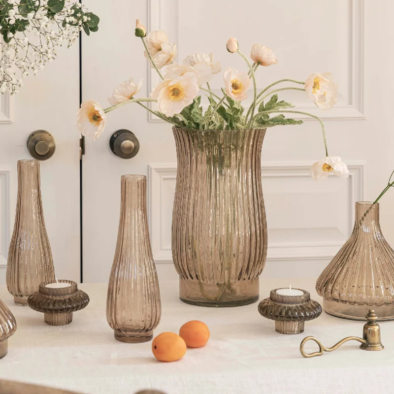 Rustic handmade vases for flower arrangements -Airlie Ribbed Vase