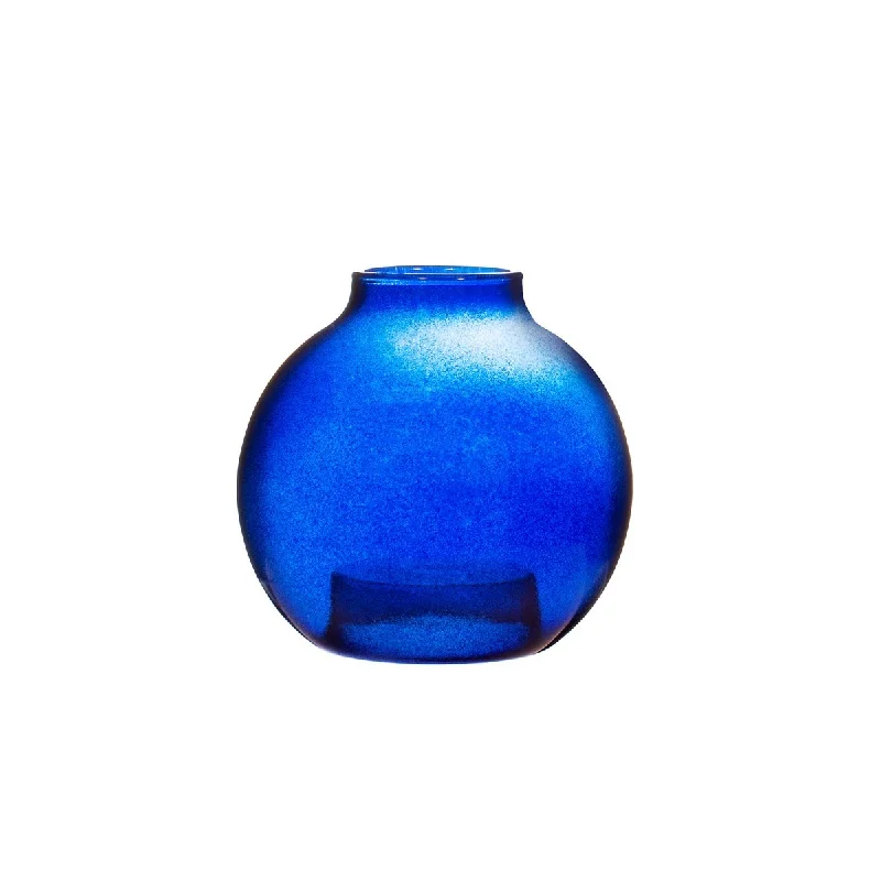 Rustic glass flower vases for home -Blue Stacking Bubble Vase