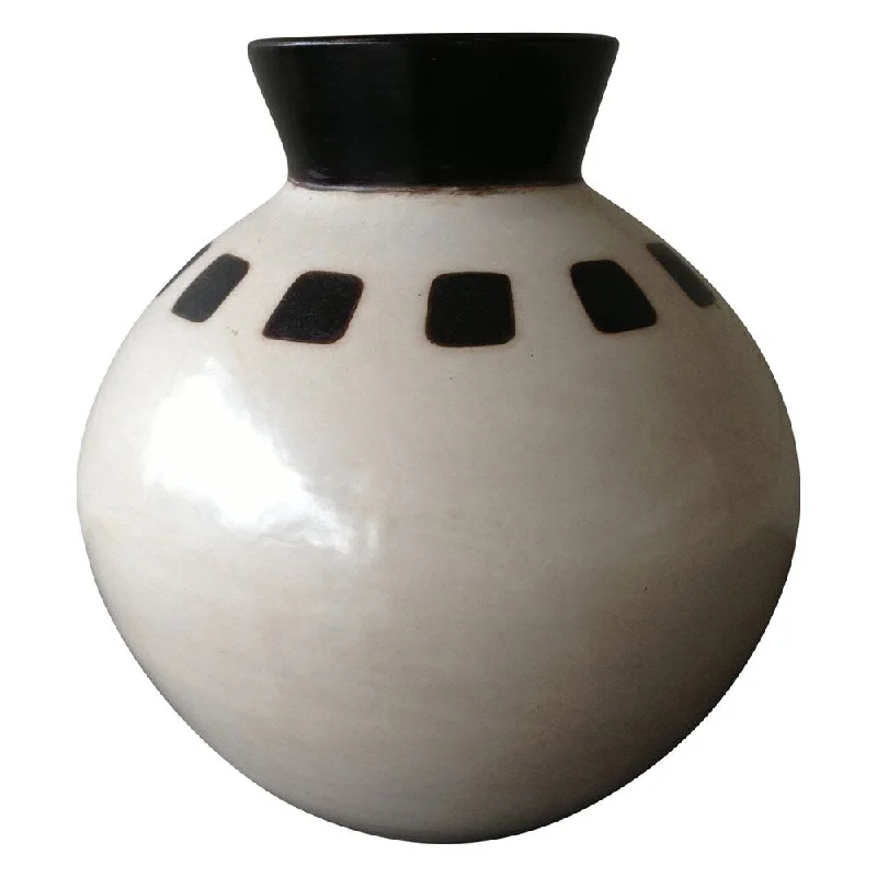 Glass vases for floral arrangements at home -Chulucan White Vase (Peru)