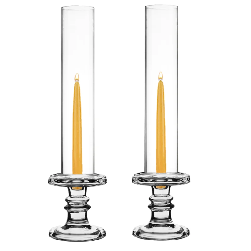 Decorative crystal vases for wedding centerpieces -Pack of 12 Sets Glass Candle Holder & Top Fitment Tubes Combo Holder H-4.5" D-4.5", Tube H-16" D-3"