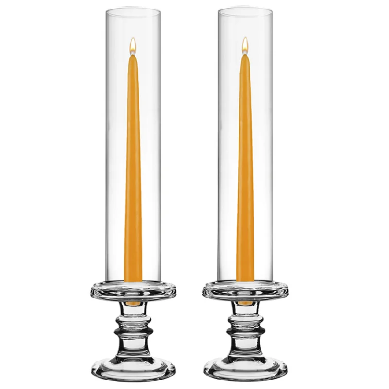 Crystal vases for elegant home decor -Pack of 12 Sets Clear Glass Candle Holder & Top Fitment Tubes Combo Holder H-4.5" D-4.5", Tube H-14" D-2.5"