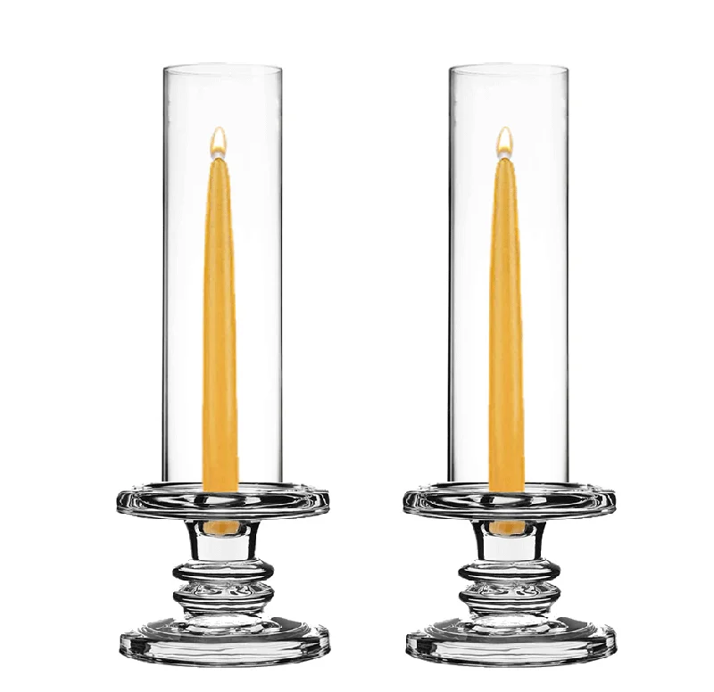 Tall modern vases for flower arrangements -Pack of 12 Sets Clear Glass Candle Holder & Top Fitment Tubes Combo Holder H-3.25" D-4.5", Tube H-10" D-3"