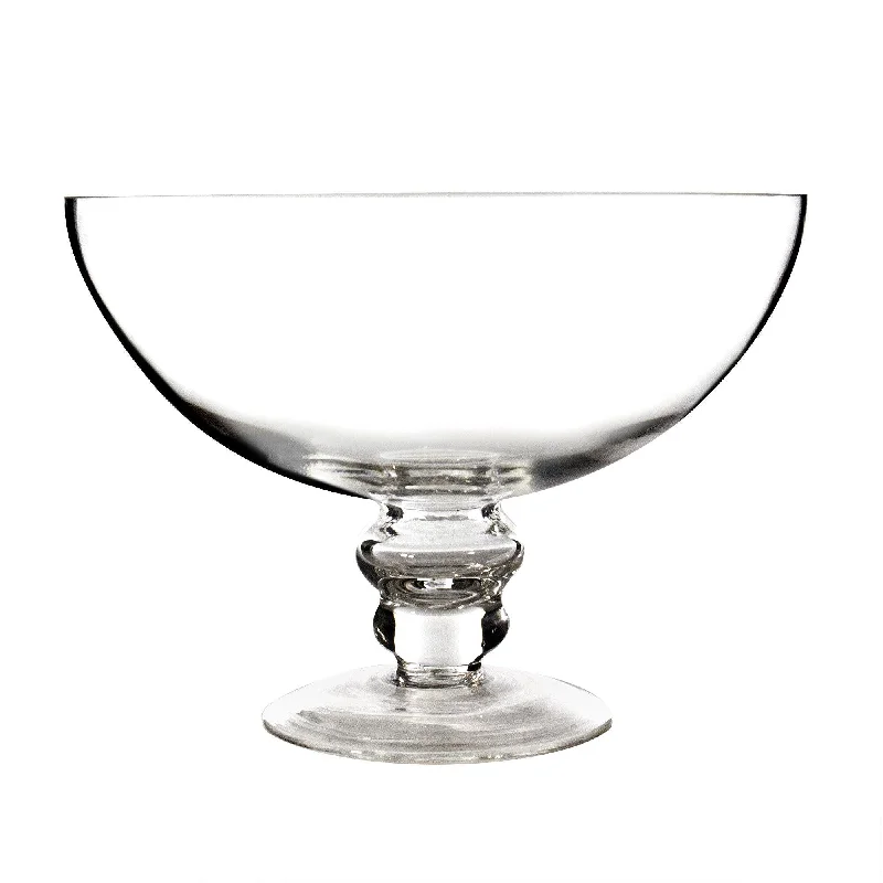 Decorative ceramic vases for modern interiors -Pack of 4 PCS Clear Glass Footed Bowl D-8" H-6"