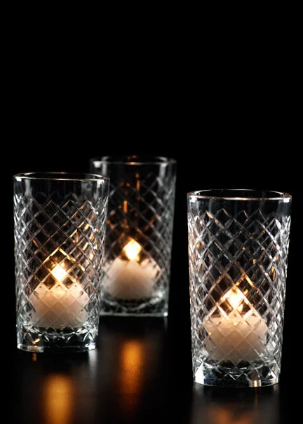 Designer modern vases for home interiors -Cut Glass Votives, Set of 6 & 48