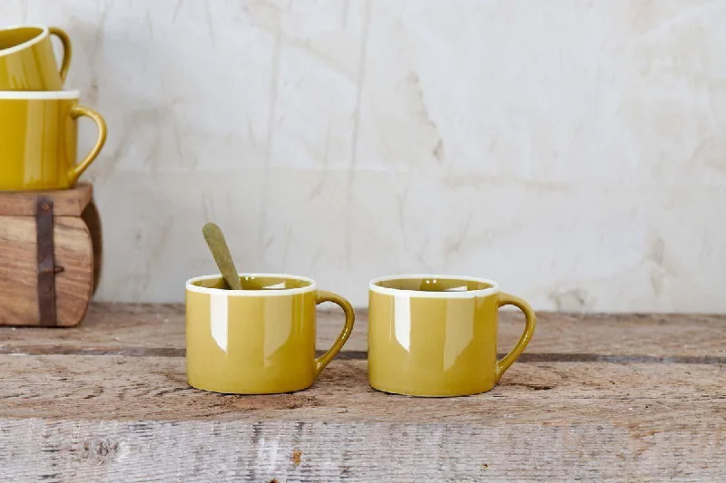 Simple clear glass vases for centerpieces -Datia Small Mug - Mustard (Set of 2)