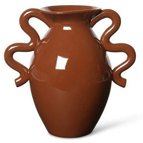 Luxury handmade flower vases for sale -Ferm Living Verso Table Vase 27,5 Cm, Terracotta