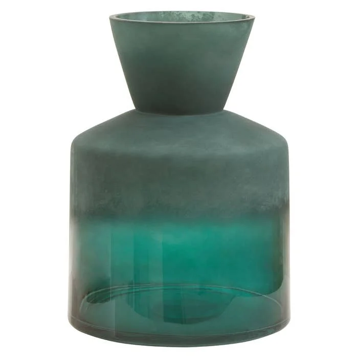 Glass vases for floral arrangements at home -Green Ombre Large Glass Vase