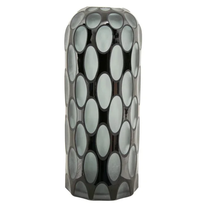 High-end glass vases for home decoration -Grey And Black Tall Vase