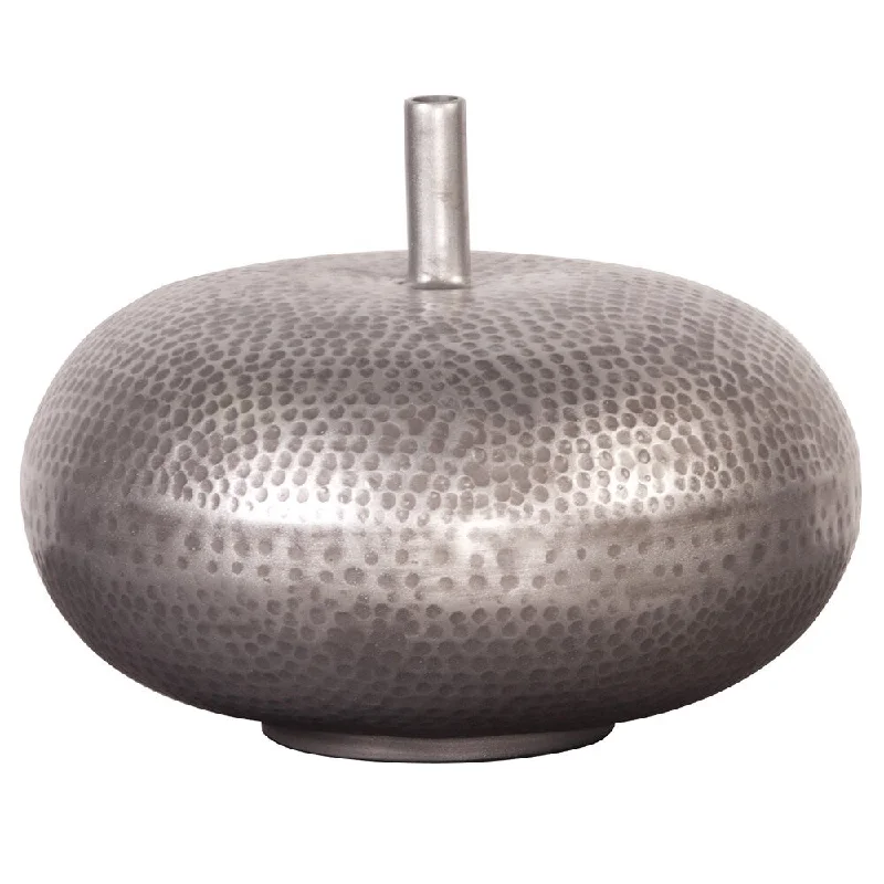 Unique vases for home centerpiece decor -Hammered Pewter Wide Vase