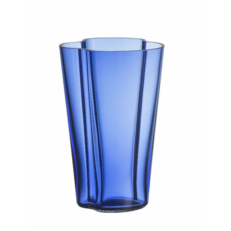 Decorative handmade flower vases for sale -Iittala Aalto Vase 22cm, Ultramarine Blue