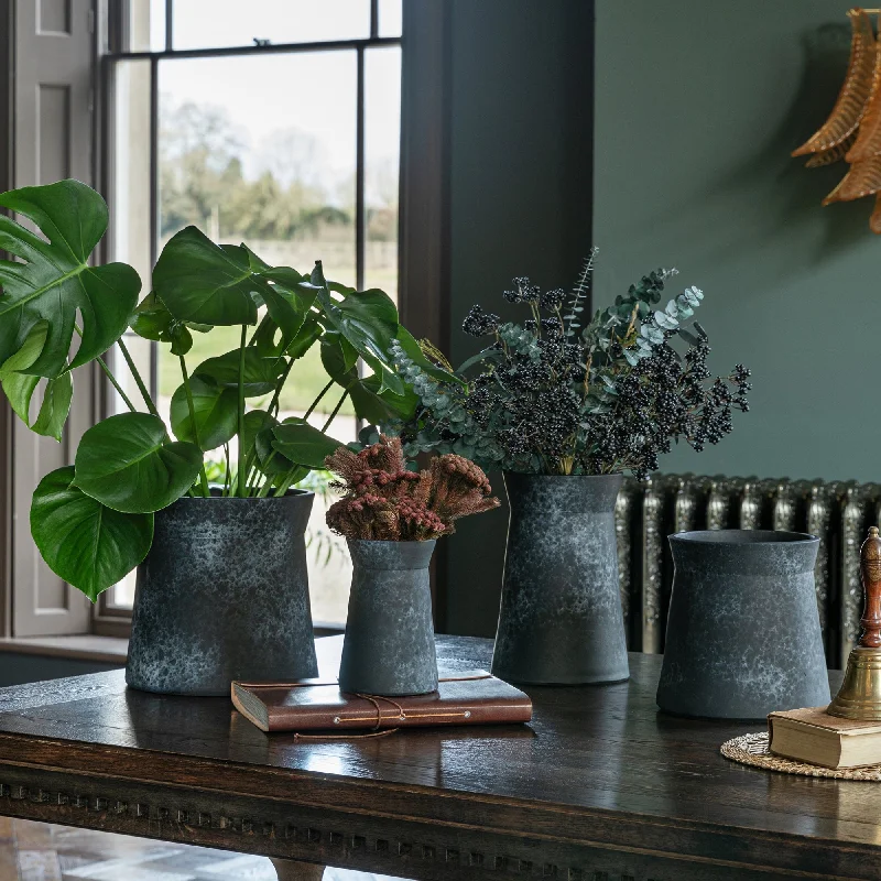 Unique crystal vases for centerpieces -Kew Handthrown Vase Basalt