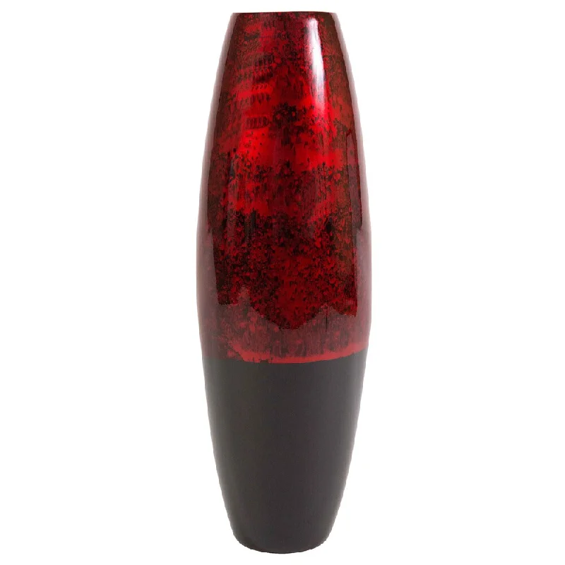 Large modern flower vases for home decor -Lacquer Cylinder 28-inch Floor Vase and Branches