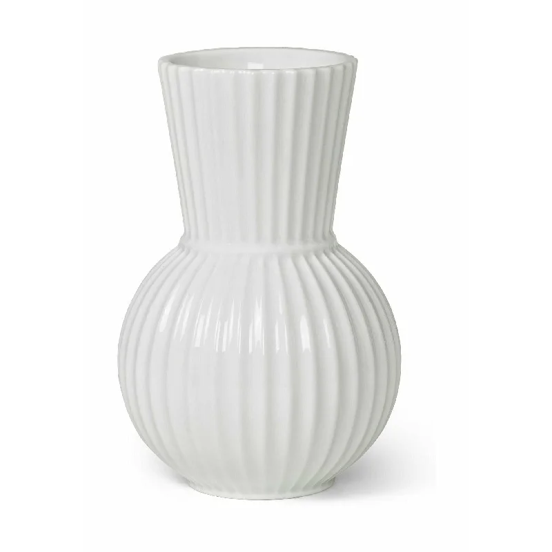 Luxury ceramic flower vases for wedding decorations -Lyngby Porcelæn Lyngby Tura Vase 18 Cm, White