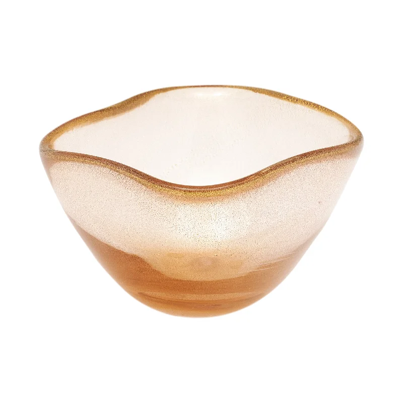 Affordable ceramic flower vases for sale -Murano Glass Amber Avventurina Bowl