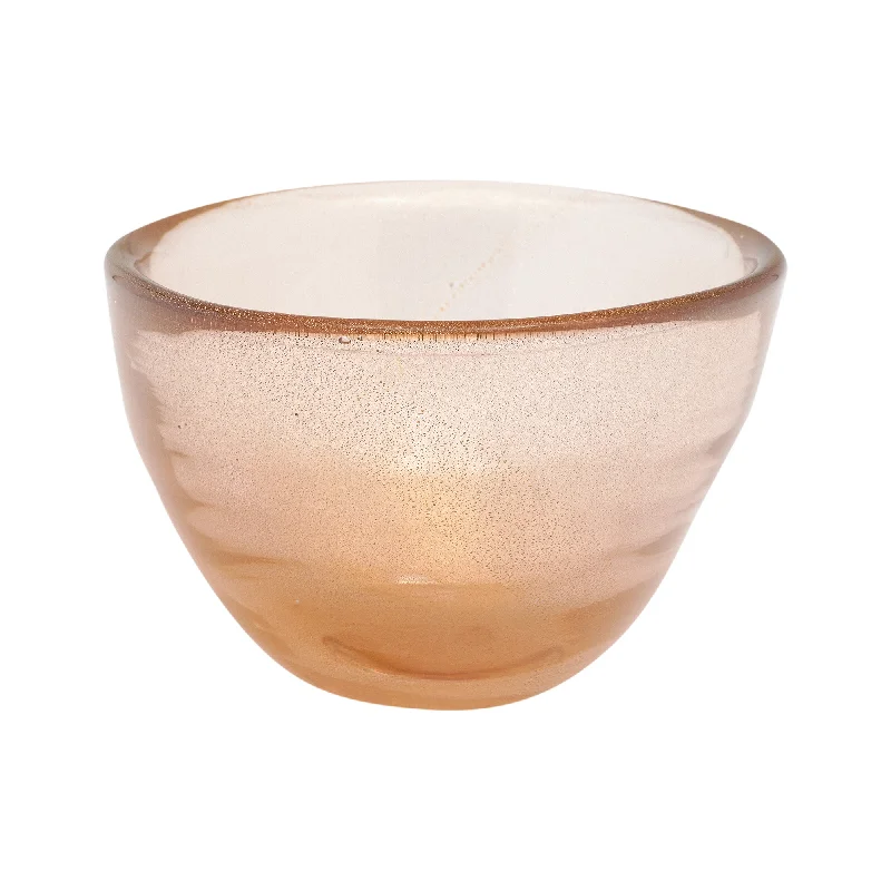 Crystal vases for elegant home decor -Murano Glass Peach Bowl