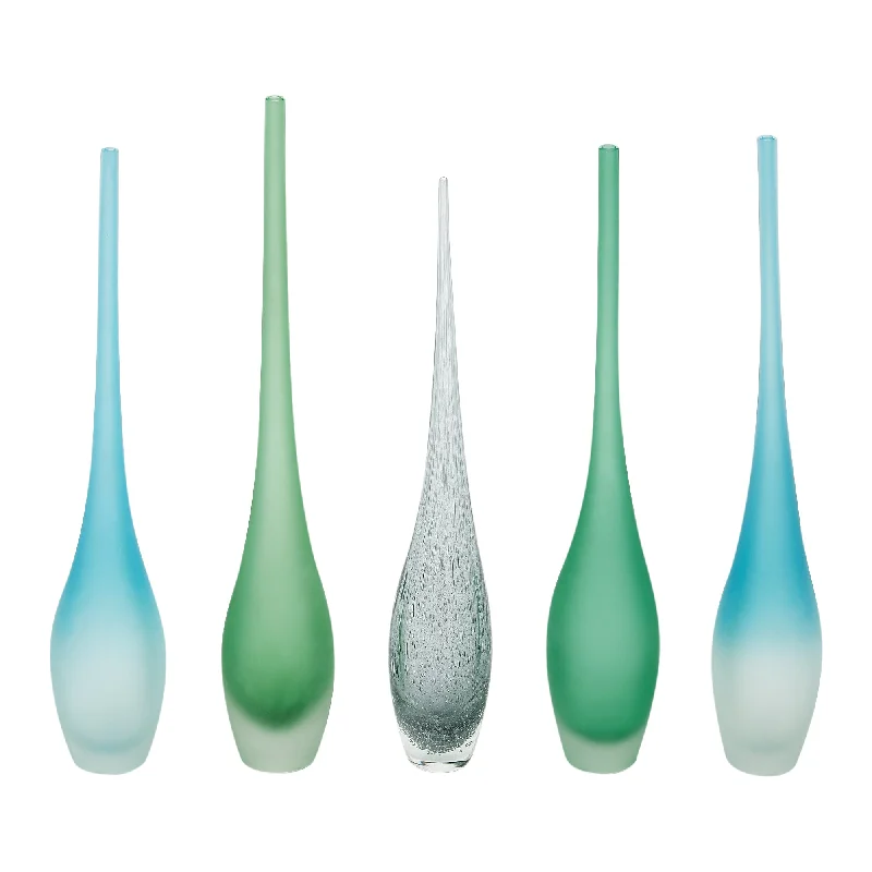 Tall vases for floral arrangements in events -Murano Glass Set of Flute Vases