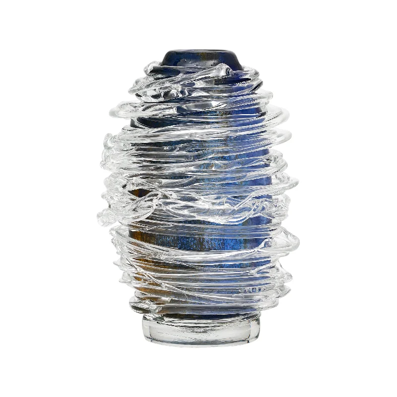 Elegant glass vases for table centerpieces -Murano Glass Spiral Vase