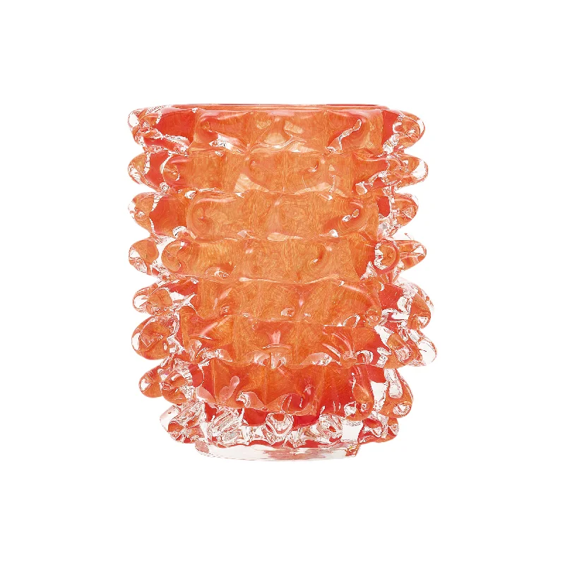 Elegant glass vases for modern weddings -Orange Murano Glass Rostrate Vase