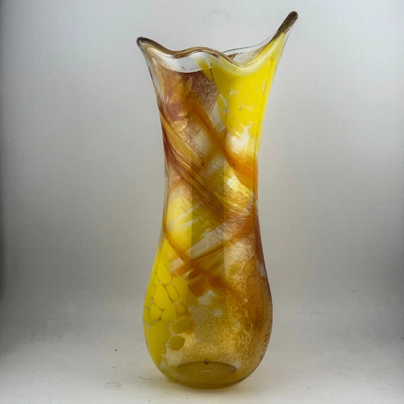 Glass vases for modern wedding centerpieces -Orange, Yellow and Red Freeform  "Demo" Vase xiiii