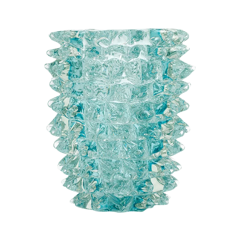 Rustic flower vases for living room -Aqua Murano “Rostrate” Vase