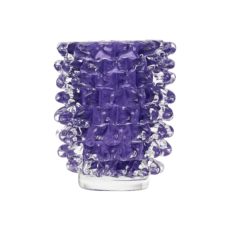 Decorative handmade vases for modern home -Purple Murano Glass Rostrate Vase