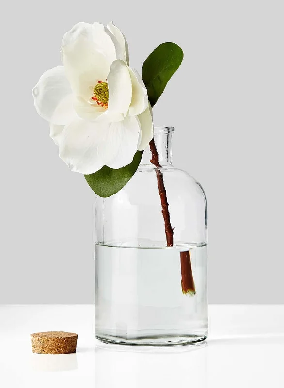 Affordable modern flower vases for home use -Clear Glass Bottle Vase with Cork, In 3 Sizes