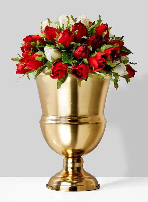 Tall vases for dining table flower arrangements -Decorative Gold Urn Vase, in 3 Sizes