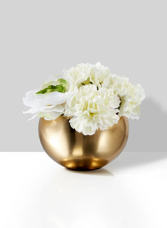 Simple elegant vases for home flower decor -5" Decorative Shiny Luxe Gold Bowl Vase