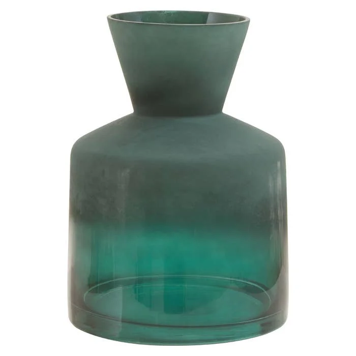 Large glass vases for flower arrangement -Green Ombre Small Glass Vase