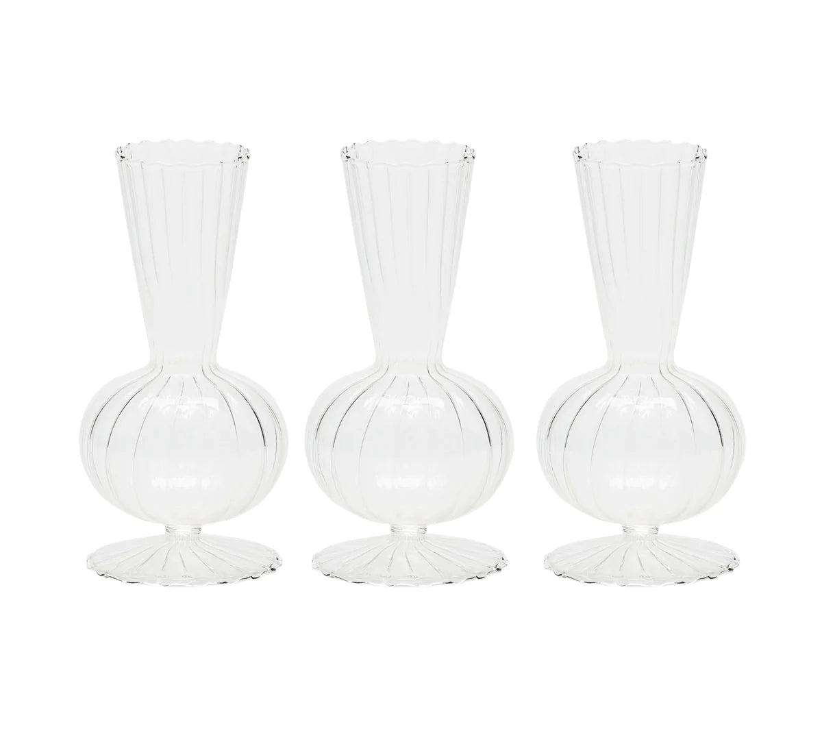 Designer flower vases for office decoration -Tess Clear Bud Vase Set of 3