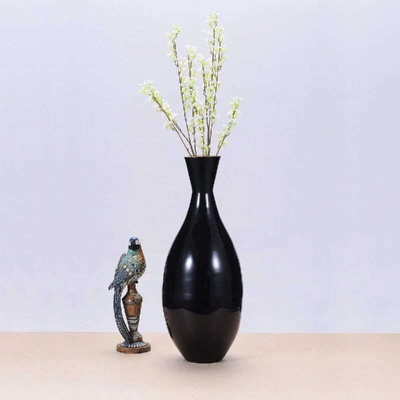 Decorative vases for home and office use -Villacera 24-Inch-Tall Bamboo Floor Vase, Black