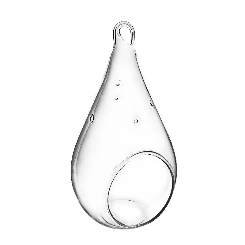 Tall crystal flower vases for home decor -36 PCS Clear Glass Hanging Teardrop D-3.5" H-7.25"